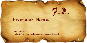 Francsek Manna névjegykártya